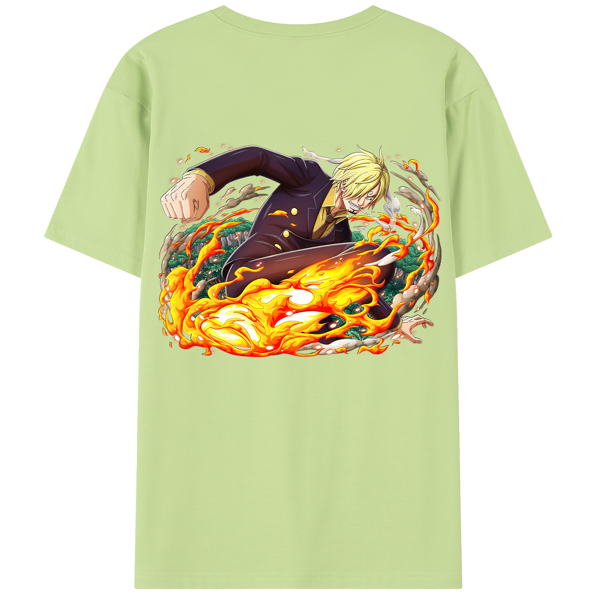 ワンピース サンジ ONE PIECE Sanji 綿100％半袖Tシャツ（背面プリント）